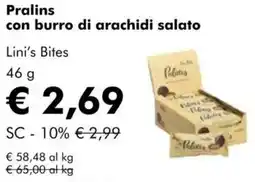 NaturaSì Pralins con burro di arachidi salato Lini's Bites offerta