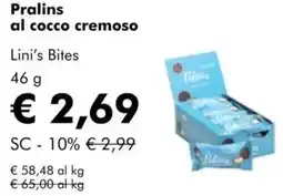 NaturaSì Pralins al cocco cremoso Lini's Bites offerta