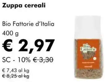 NaturaSì Zuppa cereali Bio Fattorie d'Italia offerta