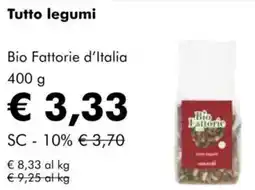 NaturaSì Tutto legumi Bio Fattorie d'Italia offerta