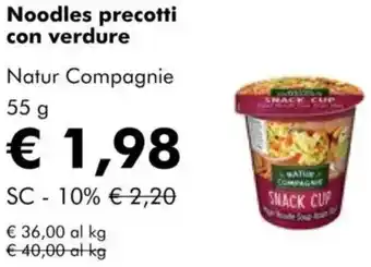 NaturaSì Noodles precotti con verdure Natur Compagnie offerta