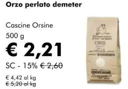 NaturaSì Orzo perlato demeter Cascine Orsine offerta