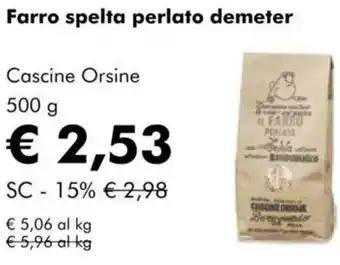 NaturaSì Farro spelta perlato demeter Cascine Orsine offerta