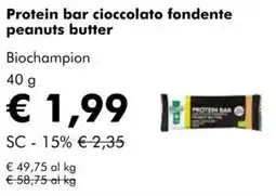 NaturaSì Protein bar cioccolato fondente peanuts butter Biochampion offerta