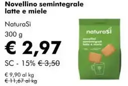 NaturaSì Novellino semintegrale latte e miele Natura Si offerta