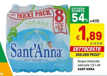 Iper La Grande Acqua minerale naturale SANT'ANNA offerta