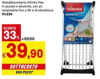 Iper La Grande Stendibiancheria Infinity Flex in acciaio e alluminio VILEDA offerta