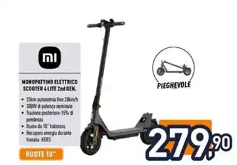 Iper La Grande MI Monopattino elettrico scooter 4 lite 2nd gen. offerta