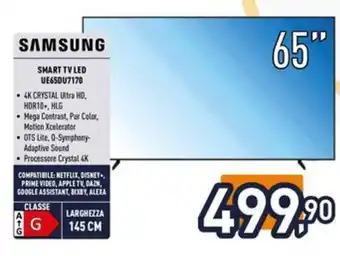 Iper La Grande SAMSUNG Smart tv led ue65du7170 offerta