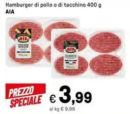 Iper La Grande Hamburger di pollo o di tacchino AIA offerta