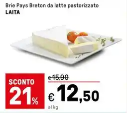 Iper La Grande Brie pays breton da latte pastorizzato LAITA offerta