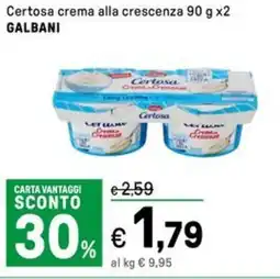 Iper La Grande Certosa crema alla crescenza GALBANI offerta