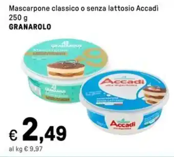 Iper La Grande Mascarpone classico o senza lattosio Accadi GRANAROLO offerta