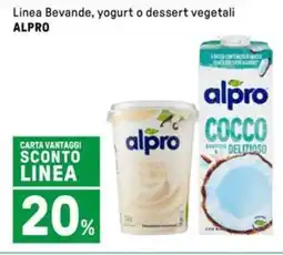 Iper La Grande Linea Bevande, yogurt o dessert vegetali ALPRO offerta