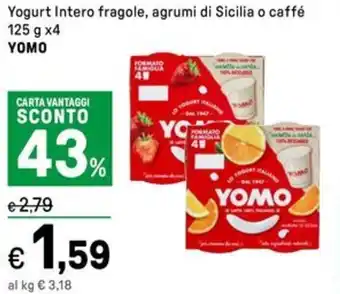 Iper La Grande Yogurt Intero fragole, agrumi di Sicilia o caffé YOMO offerta