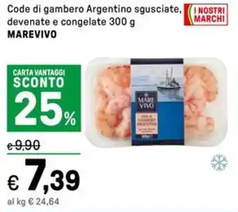 Iper La Grande Code di gambero Argentino sgusciate, devenate e congelate MAREVIVO offerta