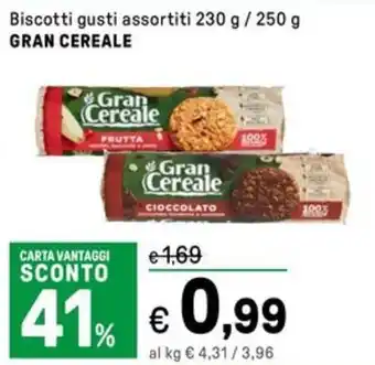 Iper La Grande Biscotti gusti assortiti GRAN CEREALE offerta