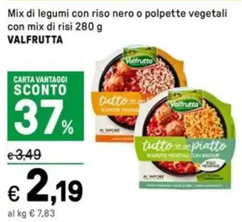 Iper La Grande Mix di legumi con riso nero o polpette vegetali VALFRUTTA offerta