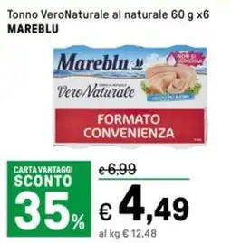 Iper La Grande Tonno VeroNaturale al naturale MAREBLU offerta