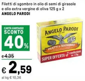 Iper La Grande Filetti di sgombro in olio di semi di girasole e olio extra vergine di oliva ANGELO PARODI offerta