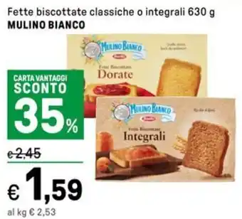 Iper La Grande Fette biscottate classiche o integrali MULINO BIANCO offerta