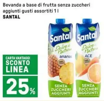 Iper La Grande Bevanda a base di frutta senza zuccheri aggiunti gusti assortiti SANTAL offerta