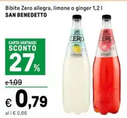 Iper La Grande Bibite Zero allegra, limone o ginger SAN BENEDETTO offerta