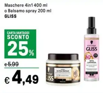 Iper La Grande Maschere 4in1 o Balsamo spray BLISS offerta