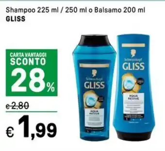 Iper La Grande Shampoo o Balsamo GLISS offerta