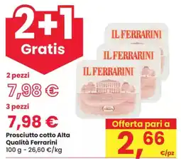 Eurospar Prosciutto cotto Alta Qualità Ferrarini offerta