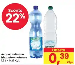 Eurospar Acqua Levissima frizzante o naturale offerta