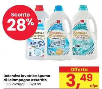 Eurospar Detersivo lavatrice Spuma di Sciampagna assortito offerta