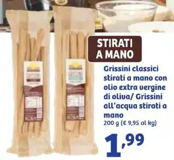 In'S Mercato Grissini classici stirati a mano con olio extra vergine di oliva/ Grissini all'acqua stirati a mano offerta