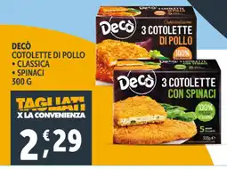 Deco Superfreddo Decò cotolette di pollo classica spinaci offerta