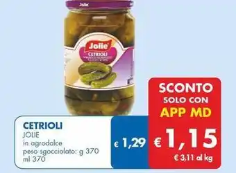 MD Discount Cetrioli JOLIE offerta