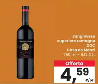 Eurospar Sangiovese superiore romagna DOC Casa de Monzi offerta