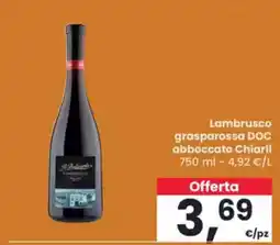 Eurospar Lambrusco grasparossa DOC abboccato Chiarli offerta