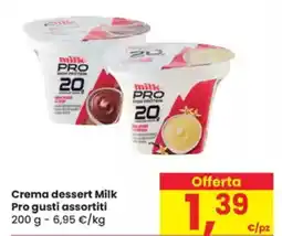 Eurospar Crema dessert Milk Pro gusti assortiti offerta