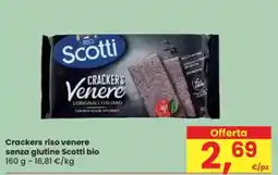 Eurospar Crackers riso venere senza glutine Scotti bio offerta