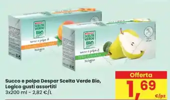 Eurospar Succo e polpa Despar Scelta Verde Bio, Logico gusti assortiti offerta