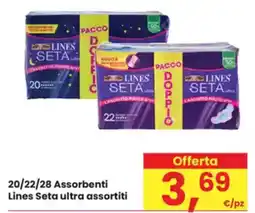 Eurospar 20/22/28 Assorbenti Lines Seta ultra assortiti offerta