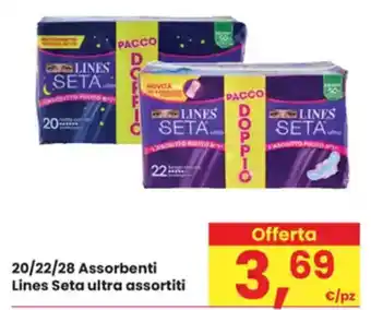 Eurospar 20/22/28 Assorbenti Lines Seta ultra assortiti offerta