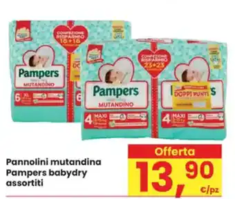 Eurospar Pannolini mutandina Pampers babydry assortiti offerta