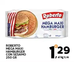 Extra Supermercati Roberto mega maxi hamburger con sesamo offerta