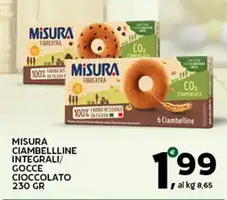 Extra Supermercati Misura ciambellline integrali/ gocce cioccolato offerta