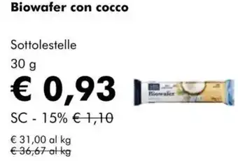 NaturaSì Biowafer con cocco Sottolestelle offerta