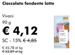 NaturaSì Cioccolato fondente latte Vivani offerta