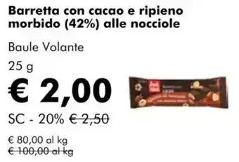 NaturaSì Barretta con cacao e ripieno morbido (42%) alle nocciole Baule Volante offerta