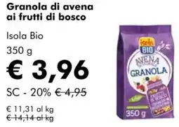 NaturaSì Granola di avena ai frutti di bosco Isola Bio offerta