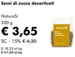 NaturaSì Semi di zucca decorticati NaturaSi offerta